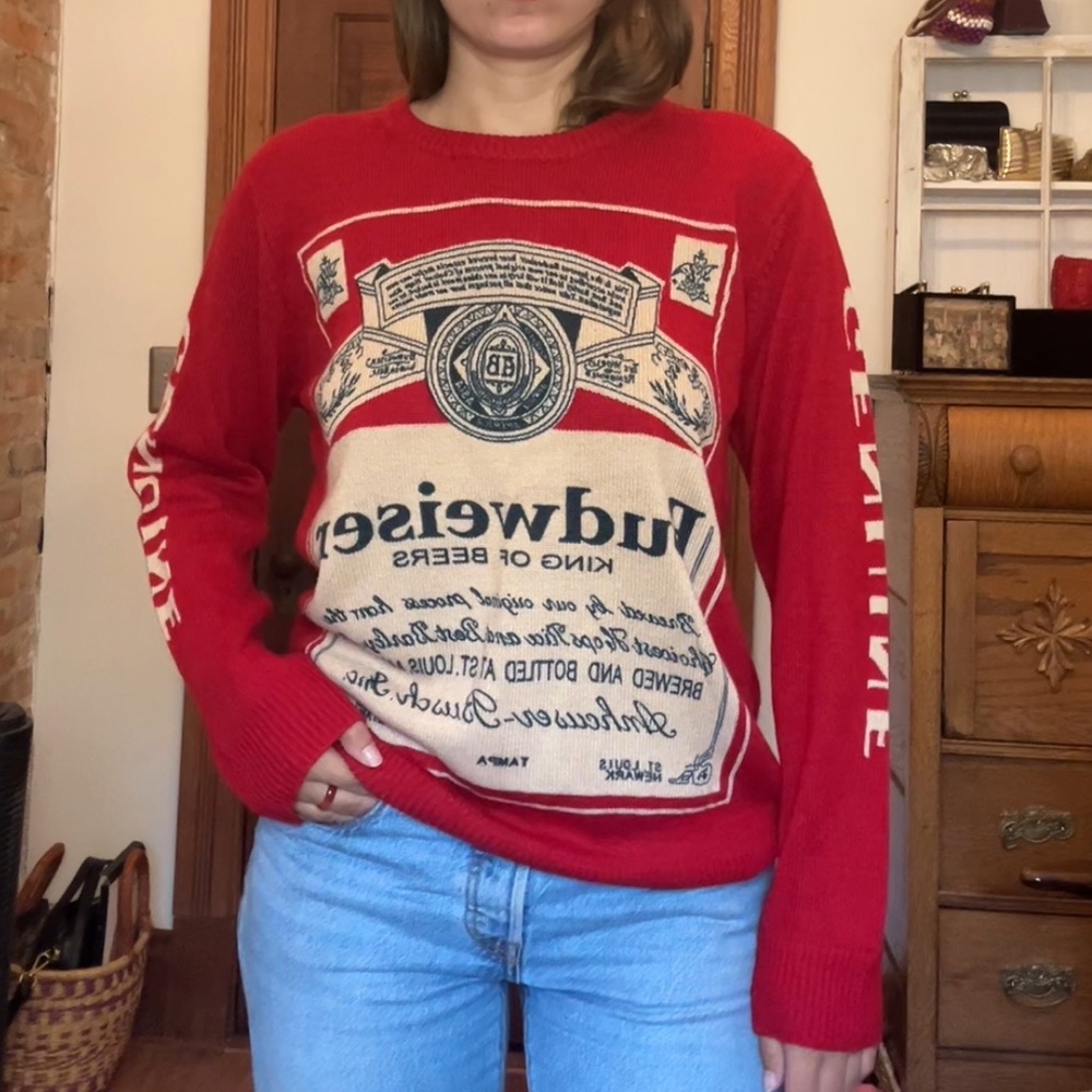 Budweiser Red Crew Neck Sweater